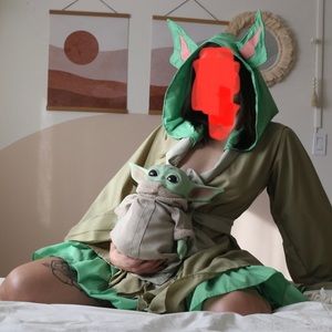 Custom made Baby yoda kimono robe and skirt set